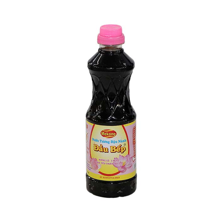 Nước Tương Đậu Nành Đầu bếp Nắp Hồng Mekong 415ml Block 12 chai